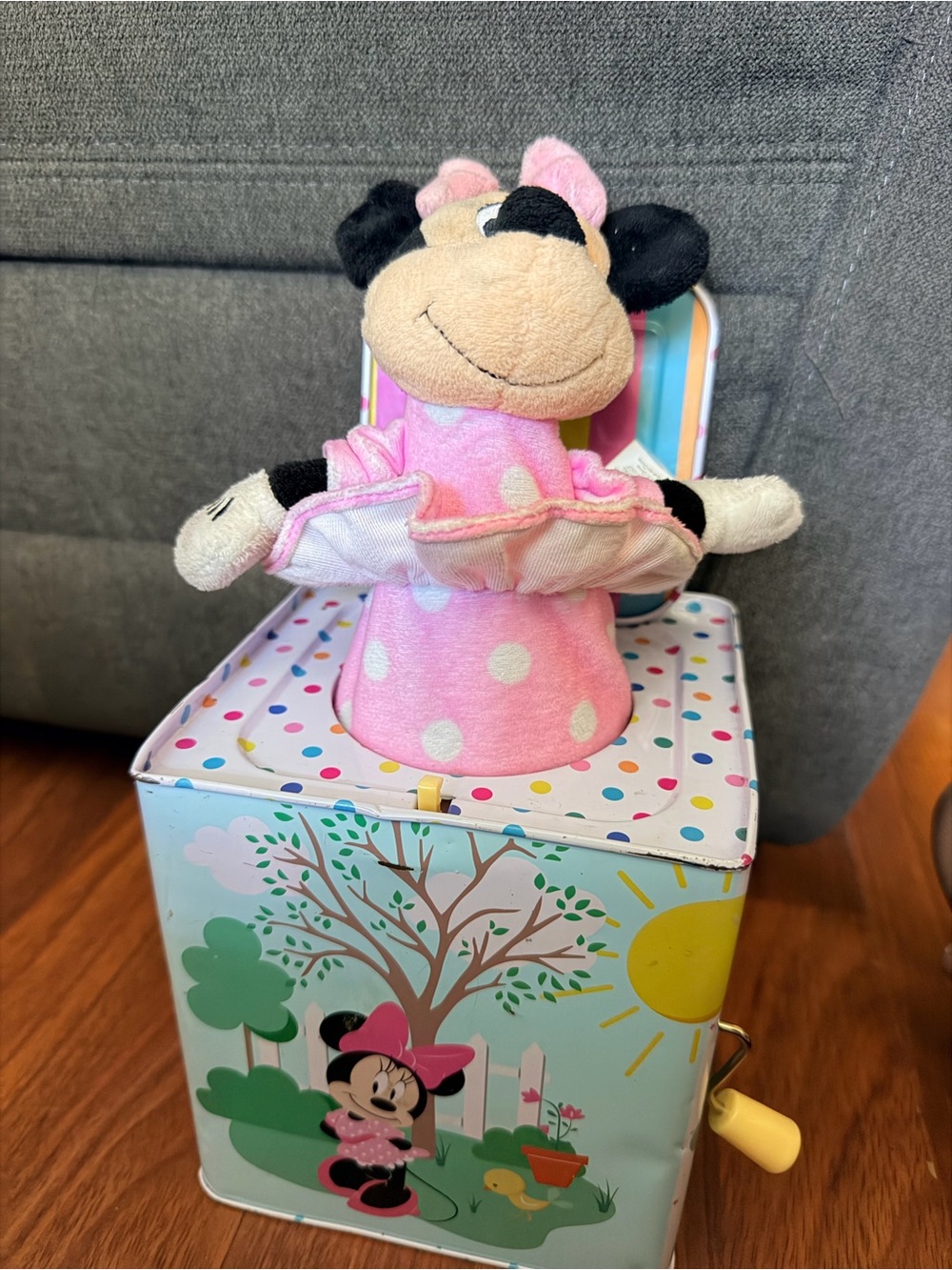 Disney Pink Minnie Mouse Jack-in-the-Box Plush